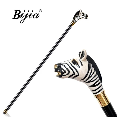 zebra BIJIA джентльмен трость domineering ручка в виде животного скипетр креативный подарок civilized трость - Цвет: zebra