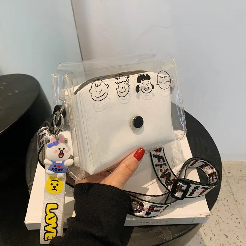 

TransparentFemale Summer New 2021 Internet Celebrity Crossbody Bag Women's All-Match Ins Super Popular Jelly Small Square Bag