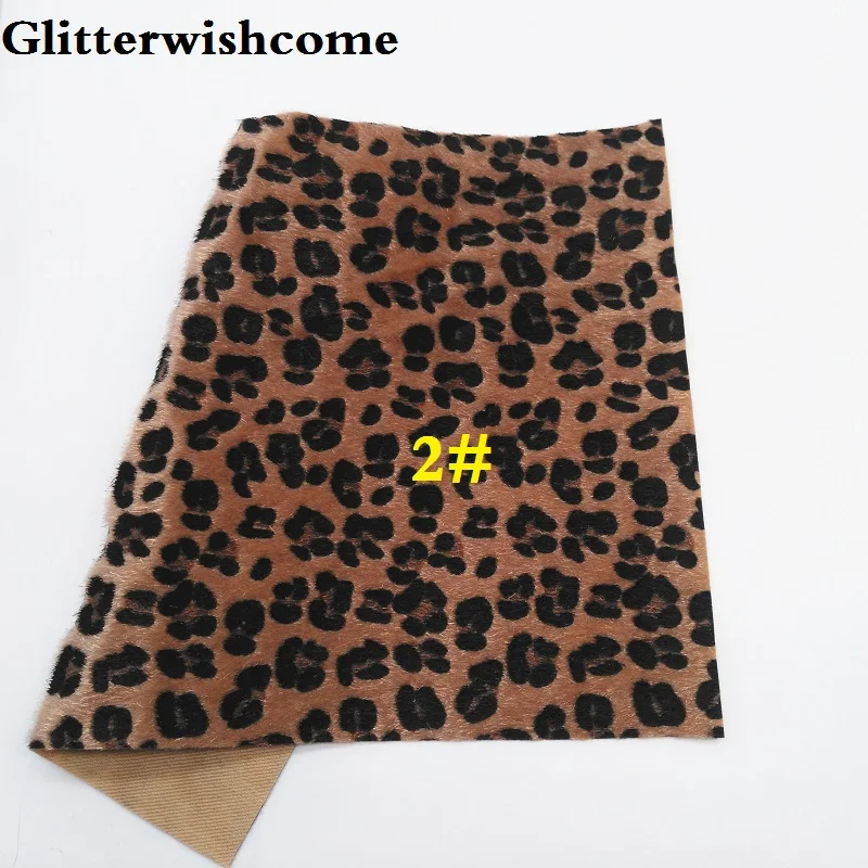 2 Glitterwishcome 21X29 см A4 размер винил для бантов с леопардовым принтом на лошадином меховые листы для бантов, GM216A - Цвет: 2