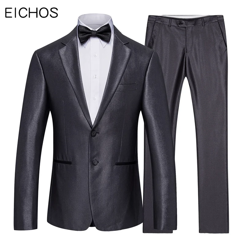 

Мужские костюмы 2021, облегающая деловая рабочая одежда, пиджак, костюмы, модный мужской свадебный костюм, ярко-серый вечерний смокинг для муж...