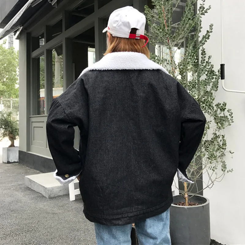 

Jacket Women 2021 New Loose Cotton Coat Lamb Hair Autumn and Winter Denim Women Plus Velvet Padded Padded Jacket
