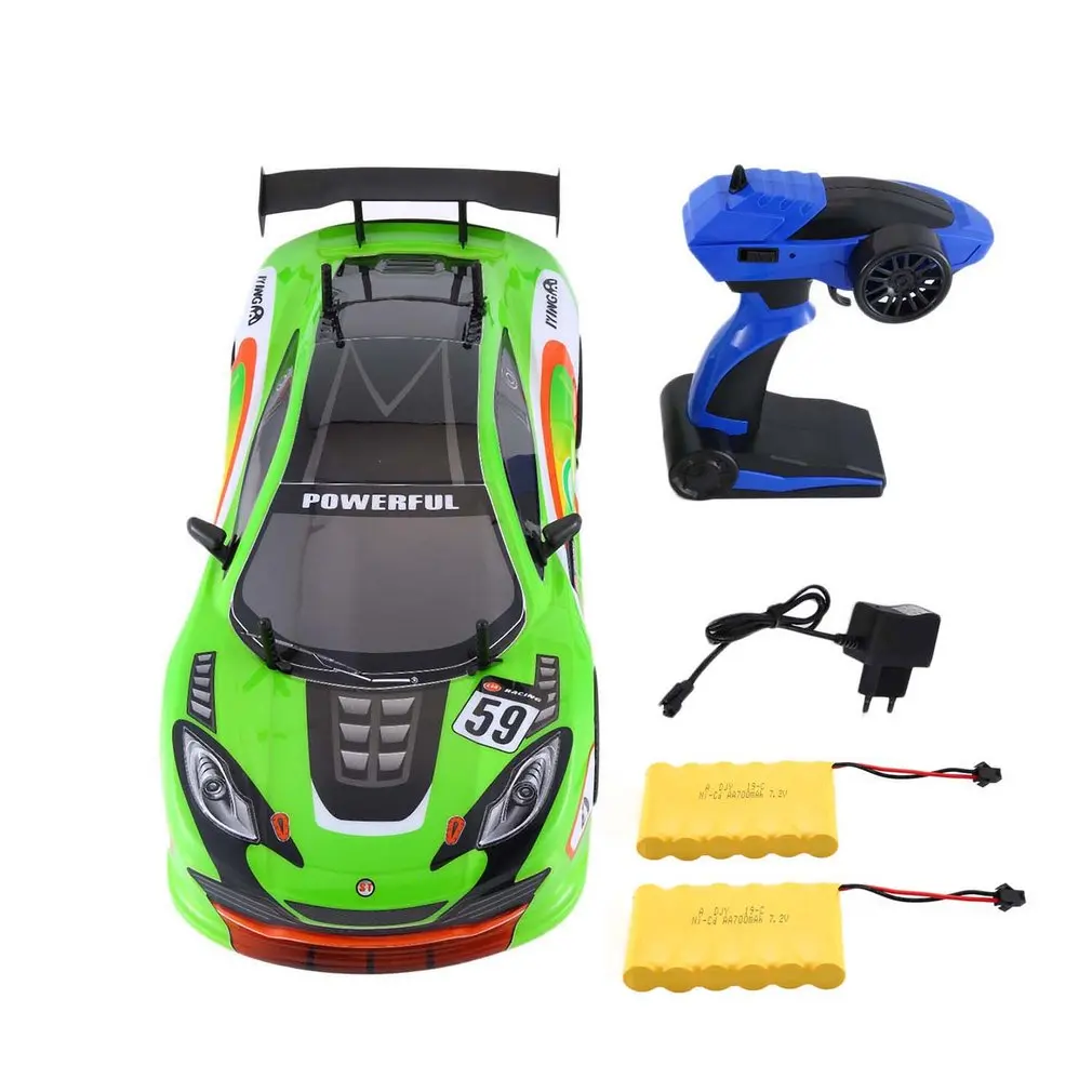 Зеленый 1/10 1400mAh 2,4G гоночный автомобиль 1:10 RC модель автомобиля 25 км/ч плоский спортивный Дрифт автомобиль игрушки 2 Батареи ЕС Разъем для детей - Цвет: Зеленый