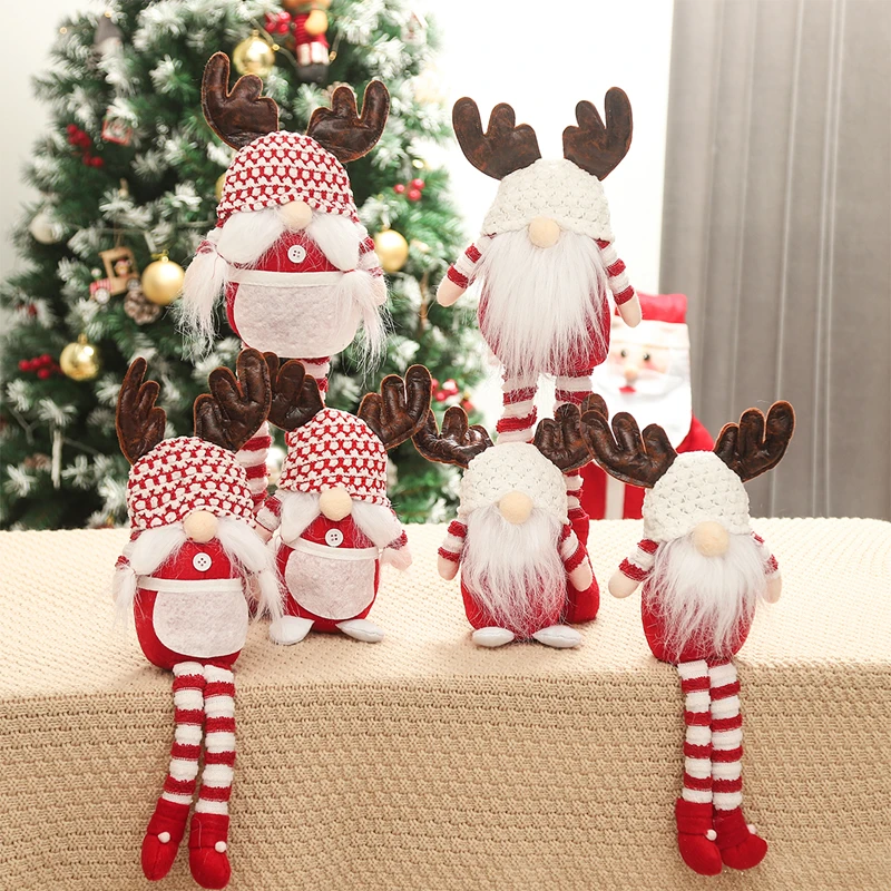 

2022 Santa Claus Pendant Christmas Tree Decoration Snowman Doll Plush Toys New Year Party Christmas Gifts