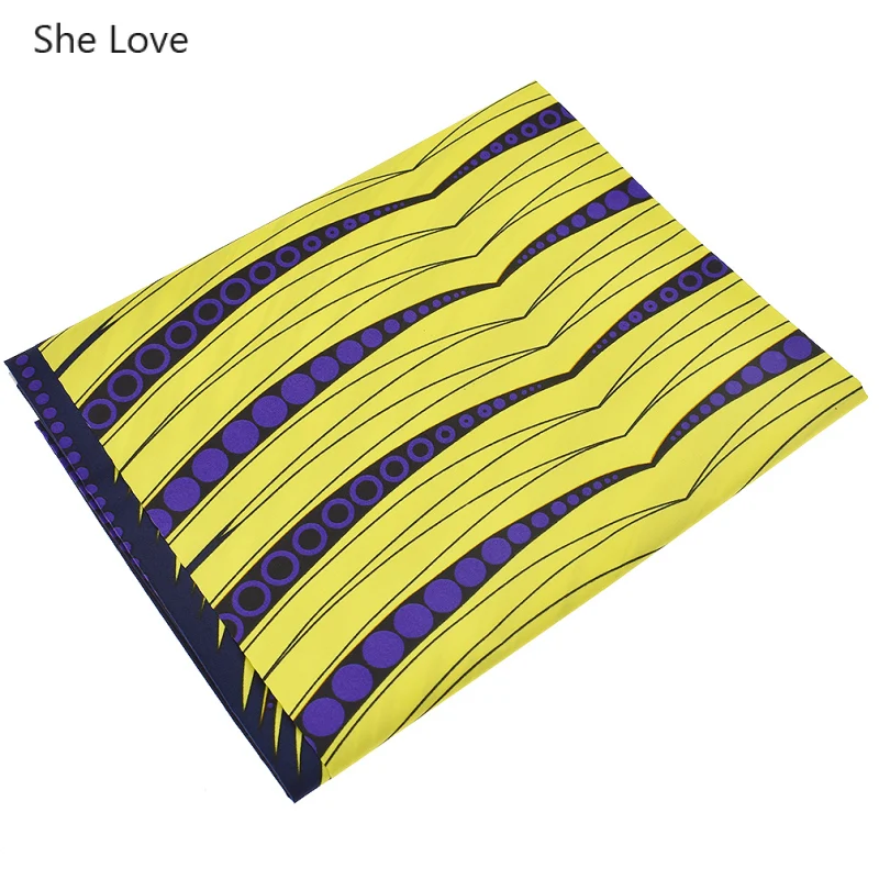 She Love 1 ярд Анкара Африканский полиэстер восковые принты ткань желтый цвет в