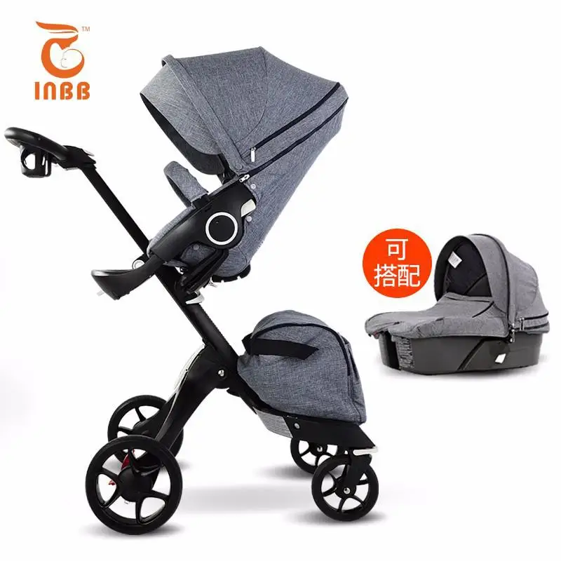 Детская коляска с высоким видом, герметичная, складная и Reversible1-3years - Цвет: D