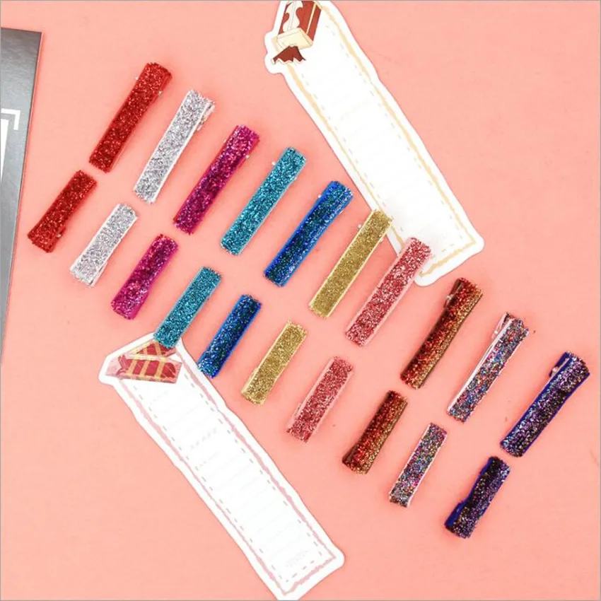 100Pcs 10Colors 3.5cm 5cm Glitter Prong Alligator Hair Clip Wholesale Kids Metallic Hairpin Girls Barrette DIY Accessories |