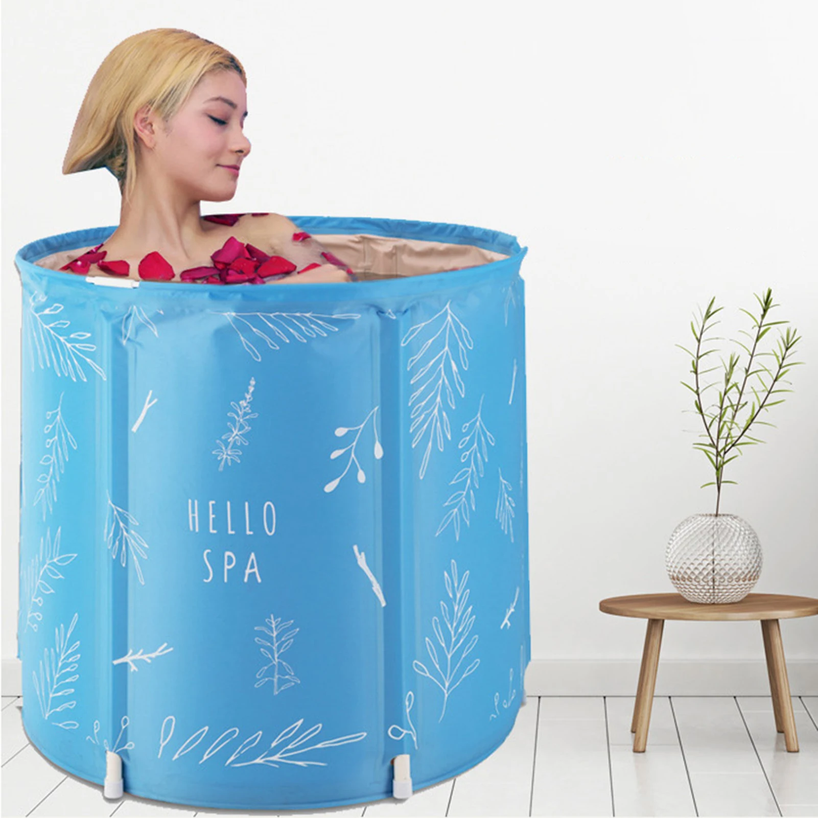 

Portable Bathtub Folding Bath Bucket Foldable Domestic Use Thicken Cotton Bath Bucket Bathroom Accessories Adult Tub Baby Pool