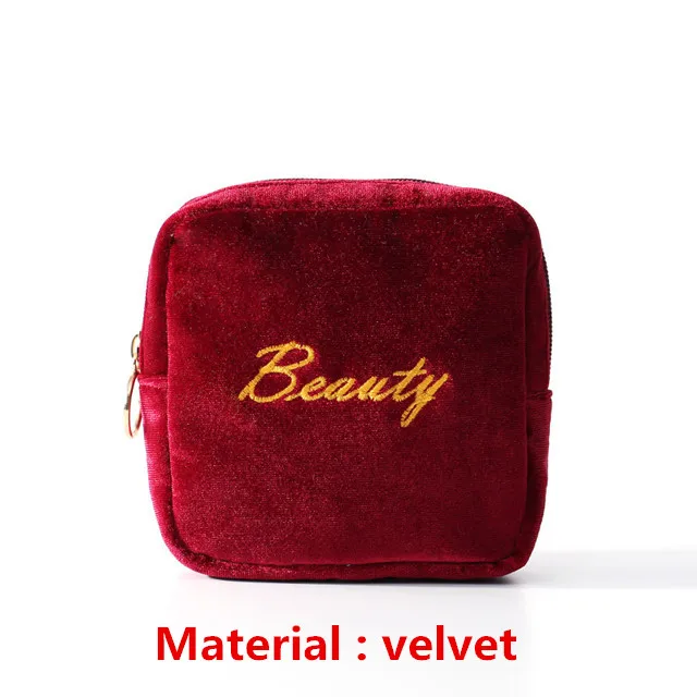 B-Wine Red Аксессуары для путешествий, сумка, гигиенический хлопок, подушечки, сумка для хранения, женская, для девочек, портативная, маленькая, косметическая, губная помада, салфетка, Oganizer Pouch - Цвет: B-Wine Red