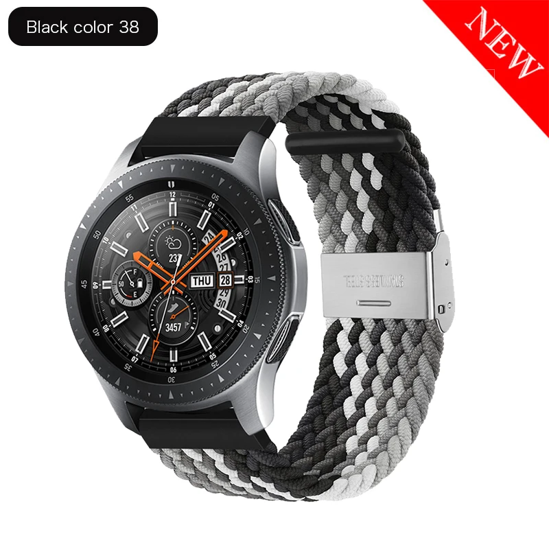 20mm 22mm Adjustable Braided Nylon Elastic Bracelet for Samsung S1 S2 S3 Smartwatch 20/22mm Sport Solo Loop Strap | Наручные часы