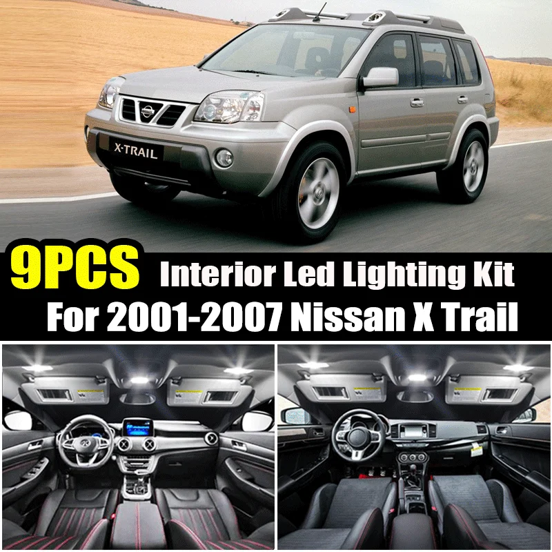 Для Nissan X Trail T30 2001 2002 2003 2004 2005 2006 2007 9 шт. безошибочный светодиодный светильник для