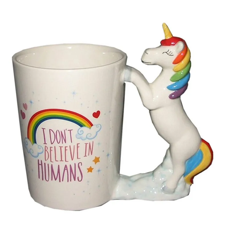 3D керамическая чашка в скандинавском стиле с трехмерной росписью ручкой