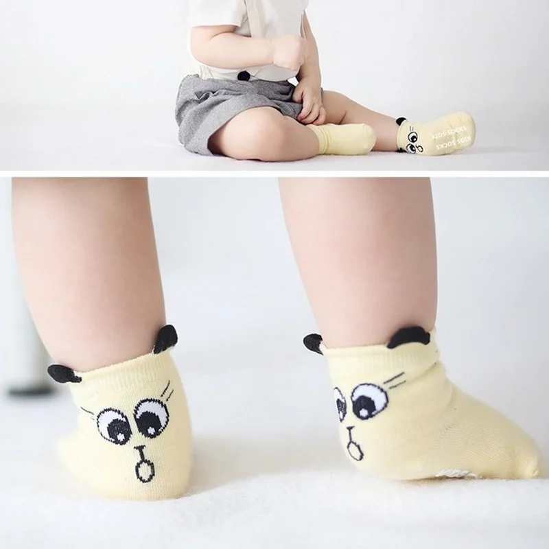 

Милые детские носки с животными с резиновой подошвой, нескользящие носки для маленьких мальчиков и девочек, напольная Одежда для новорожде...