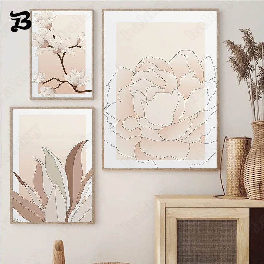 

Canvas Painting for Living Room Abstract Flowers and Plants Branch Line Wall Art Nordic Simple Posters and Prints Wall Decor