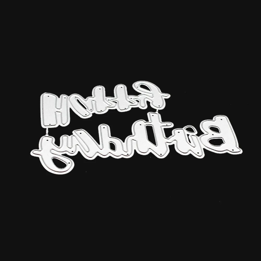 С днем рождения слова металлические режущие штампы трафарет для DIY Скрапбукинг