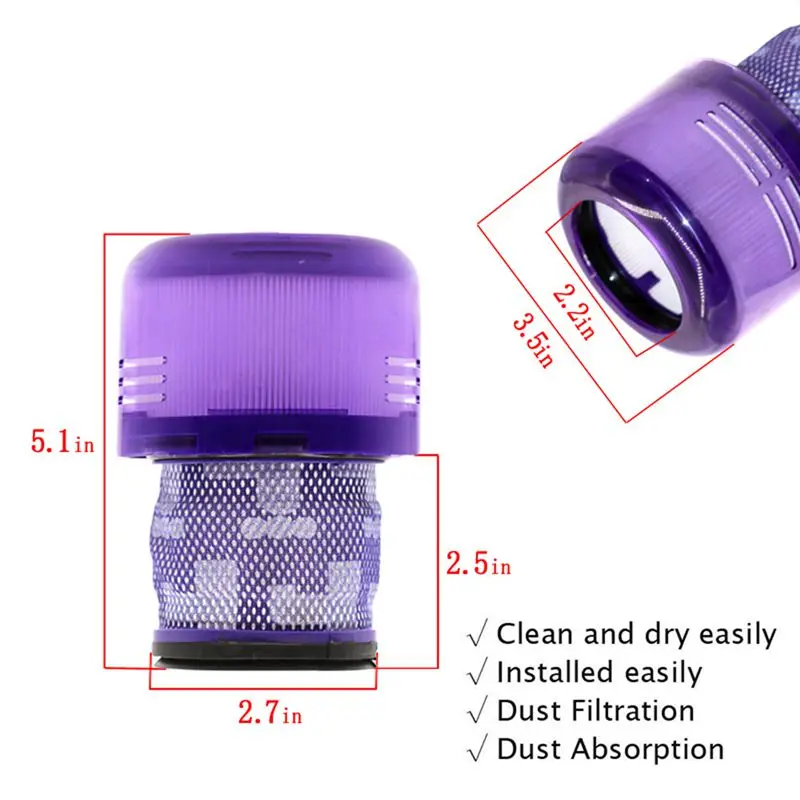 

1 Pcs for Dyson Pre Filter Assy 917066-01 917066-02 & 1 Pcs Washable Big Filter Unit Cleaner, Replace Filter