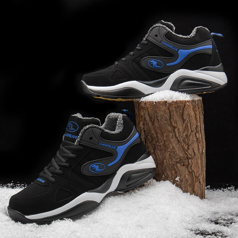 

Men's Sports Shoes Black Fashion Sports Shoes Outdoor Running Shoes Winter Warm Light Walking Shoes Non-slip Sports Shoes