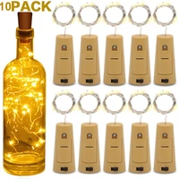 10x battery powered garland wine bottle lights with cork 10led copper wire colorful fairy lights string for party wedding decor