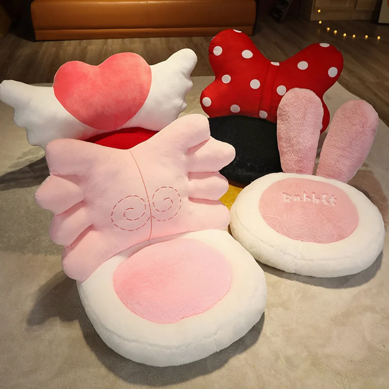 

40-45cm New Chair Cushion Cute Heart Plush Bowknot Seat Cushions for Home Office Hot Animal Pillow Floor Mat Decor Kawaii Gift