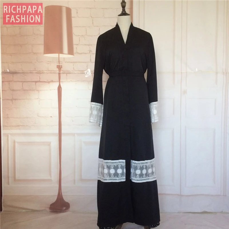 Женское длинное кружевное платье-хиджаб в мусульманском стиле | Тематическая