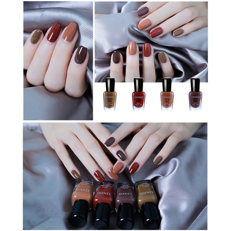 

CENXIO Water-Based Nail Polish Set 8Ml4 Bottles Quick-Drying and Tasteless Nail Polish Can Be Peeled Off
