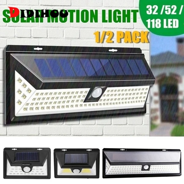 Junejour датчик движения Детектор солнечный светильник s 32/52/118LED Настенный Солнечный