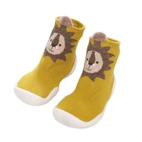 autumn winter cartoon baby foot socks rubber sole unti slip toddler first walkers indoor boys girls flower sock