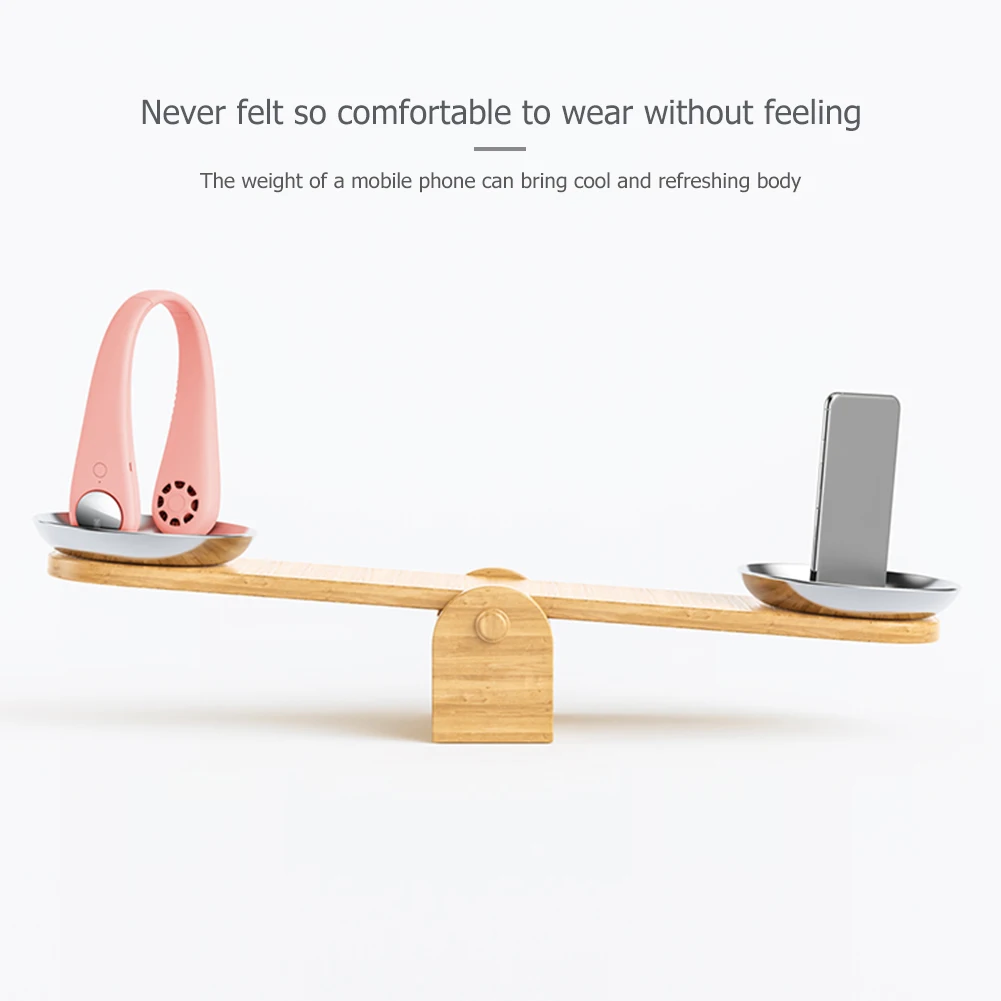 

Adjustable 3 Gears Hands-free Hanging Neck Fan USB Rechargeable Cooler Dual Fan Summer Cooler for Outdoor Travel Office