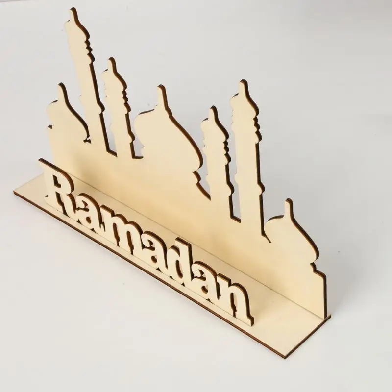 

Wooden Eid Mubarak Ramadan Home Party Ornament Decor Muslim Islamic Gift Desk DIY Craft T84E