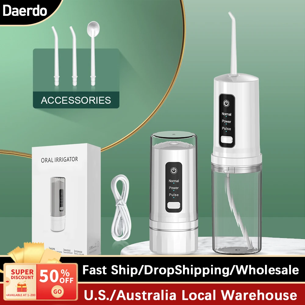 

Ирригатор для полости рта портативный, 4 насадки, USB