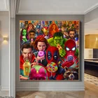 Постеры из мультфильма Звездные войны Disney, рисунок на холсте йода, Дарт Вейдер, Мстители, Настенная картина, декор для детской комнаты