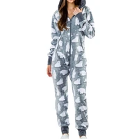 jumpsuit pajamas nightgown womens winter sleepwear long sleeves thick jumpsuit with hooded homewear pajamas robes 2021 new