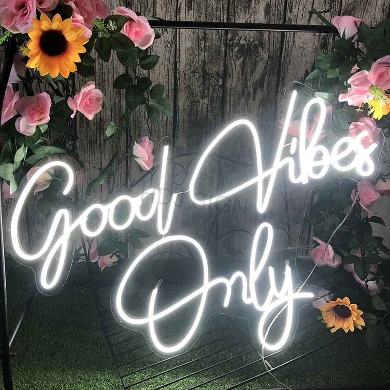Custom Neon Light Good Vibes Only Neon Sign Wall Art Gifts For Him Decoration Bar PArty Sign Home Decor
