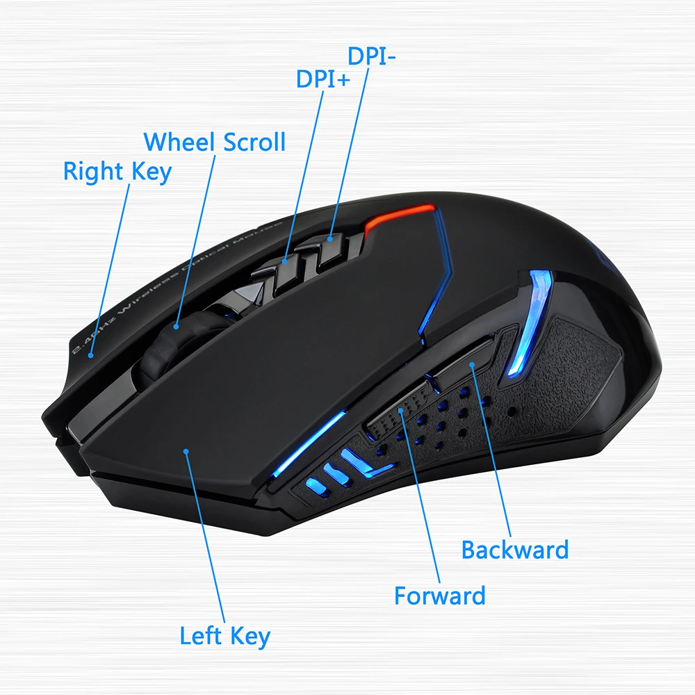 Беспроводная игровая мышь VicTsing PC066 портативная геймерская 2400dpi с