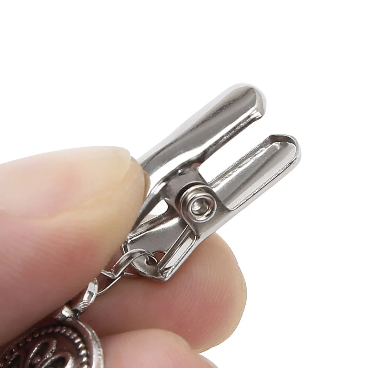 Зажим для рубашки кардигана винтажный металлический серебристый зажим