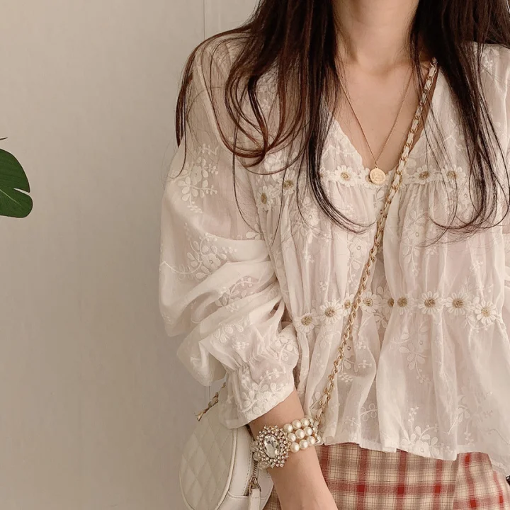 S-XL de manga larga para mujer, blusa extragrande blanca, minifaldas, de cintura alta, para primavera y verano