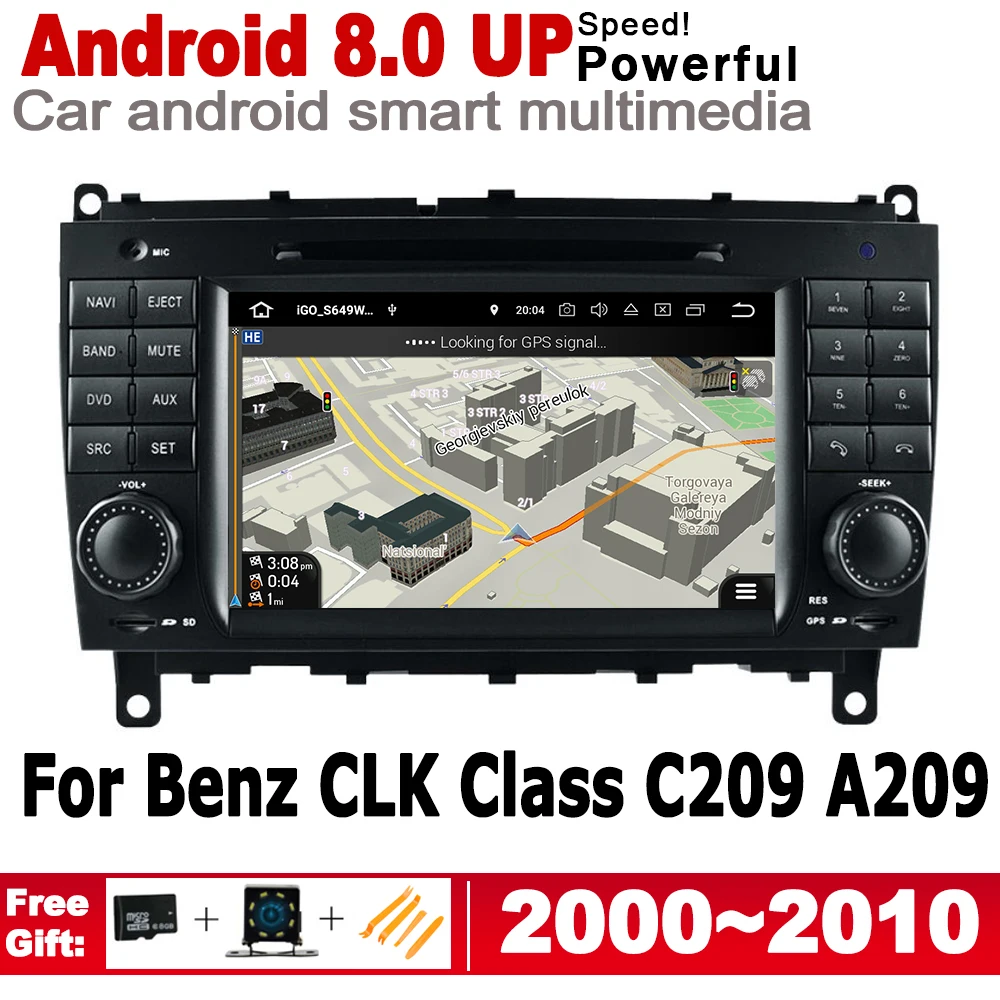 Автомобильный мультимедийный проигрыватель для Mercedes Benz CLK Class C209 A209 2000 ~ 2010 NTG HD