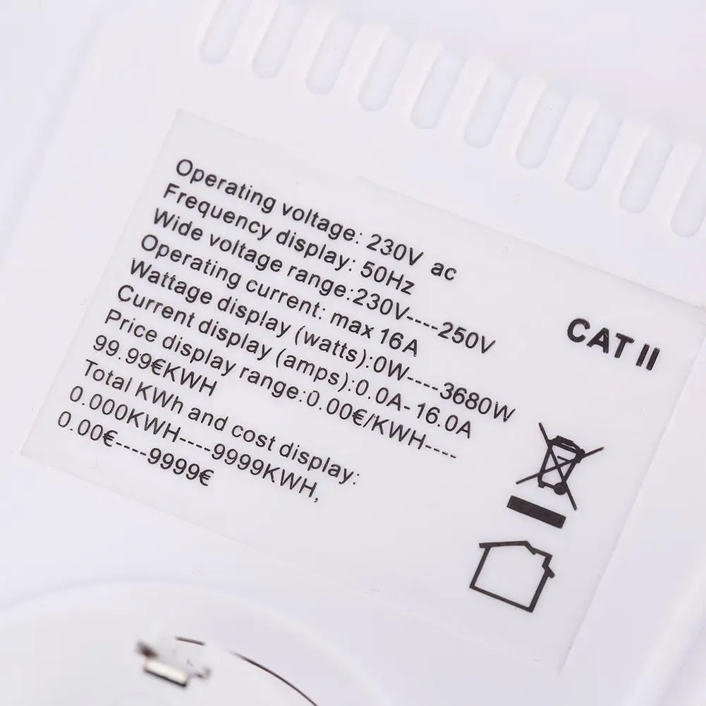 Штепсельная Вилка европейского стандарта счетчик энергии ватт вольт Напряжение