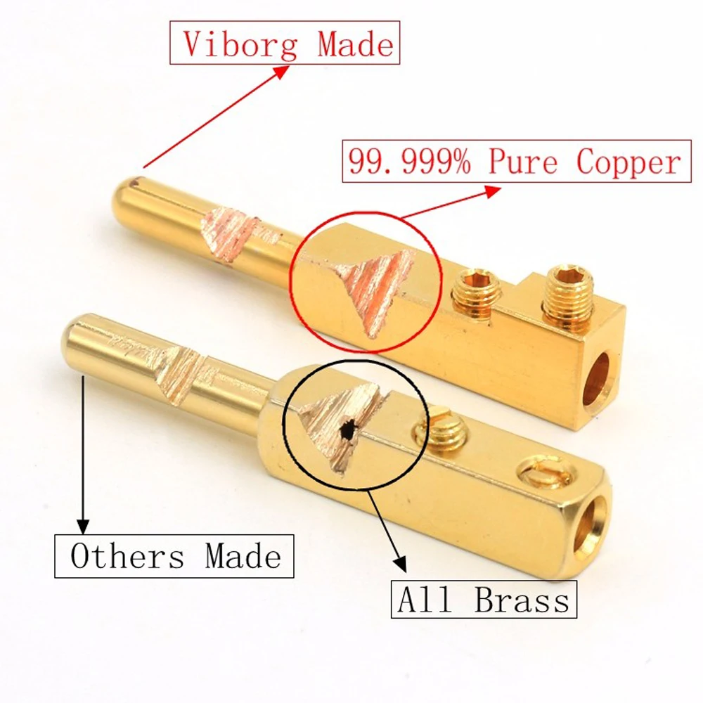 Высокое качество пара Viborg VE501G + VF501G 99.99% чистый Медь Позолоченные Schuko EU Мощность