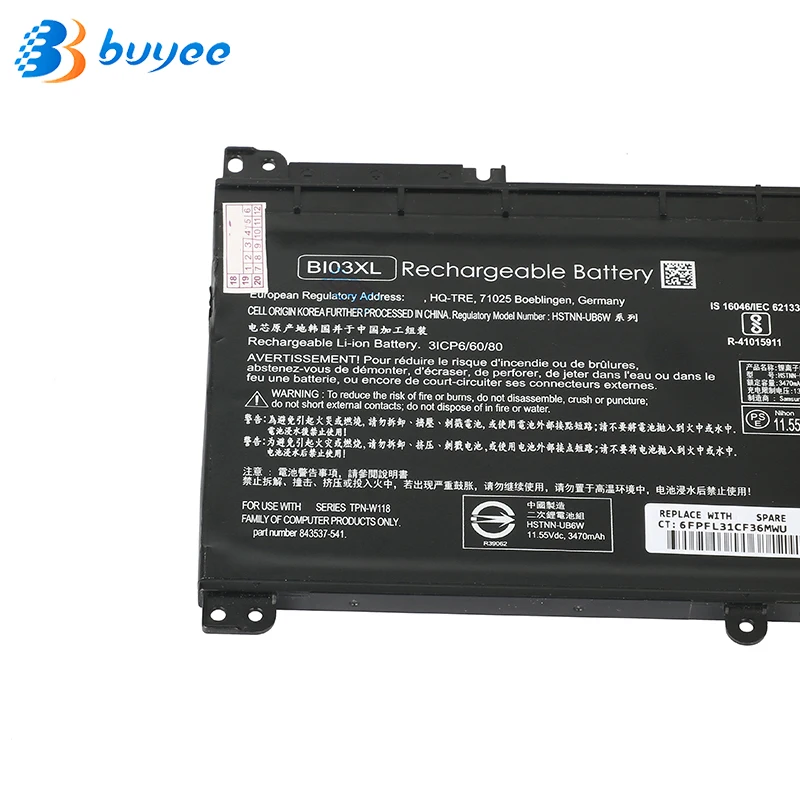 Оригинальный аккумулятор BI03XL для HP Pavilion X360 13-U100TU U113TU U169TU HSTNN-UB6W Stream 14-AX010wm 14-AX020wm -