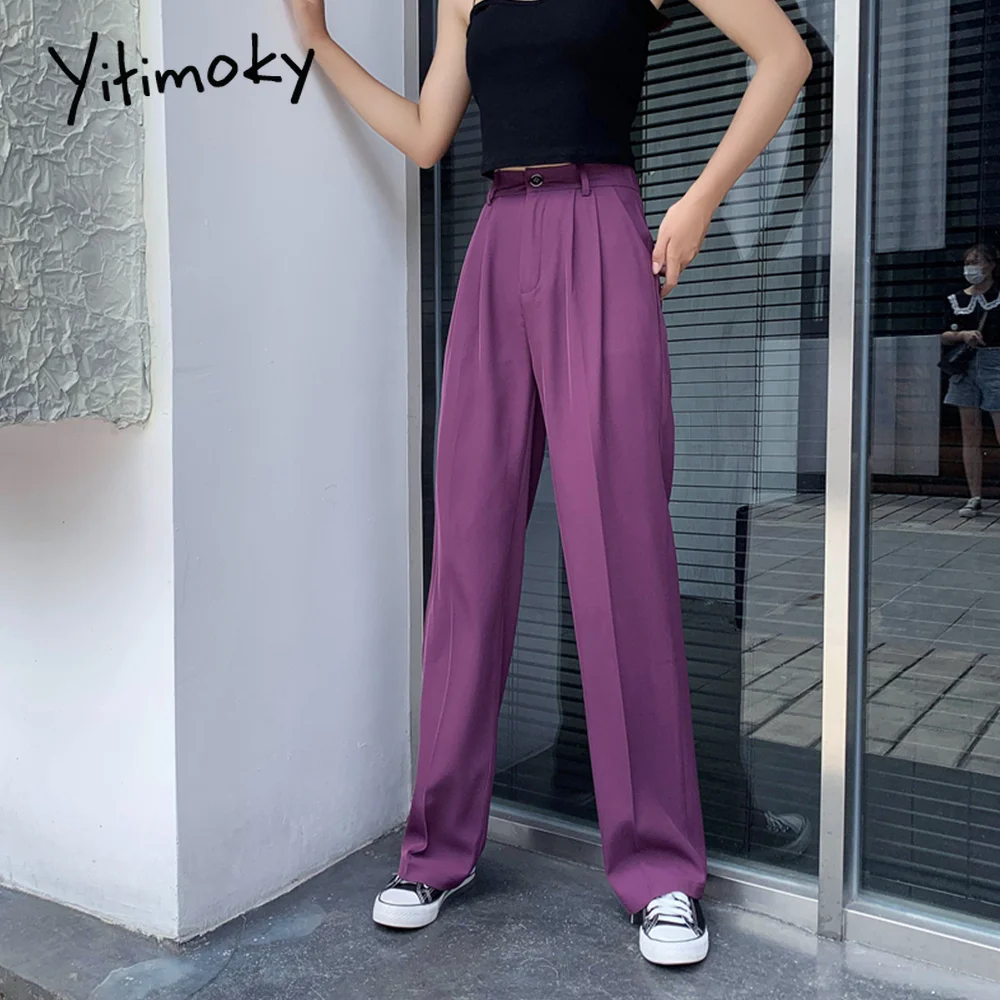 Брюки женские прямые harajuku Формальные Высокая талия свободные штаны для женщин