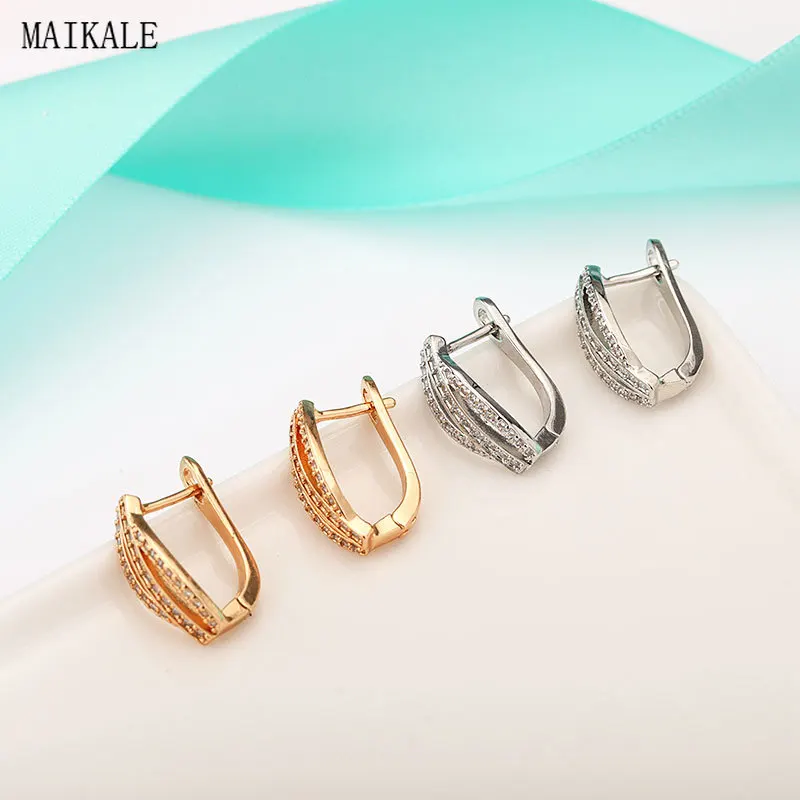 Женские асимметричные серьги гвоздики MAIKALE клипса геометрической формы с