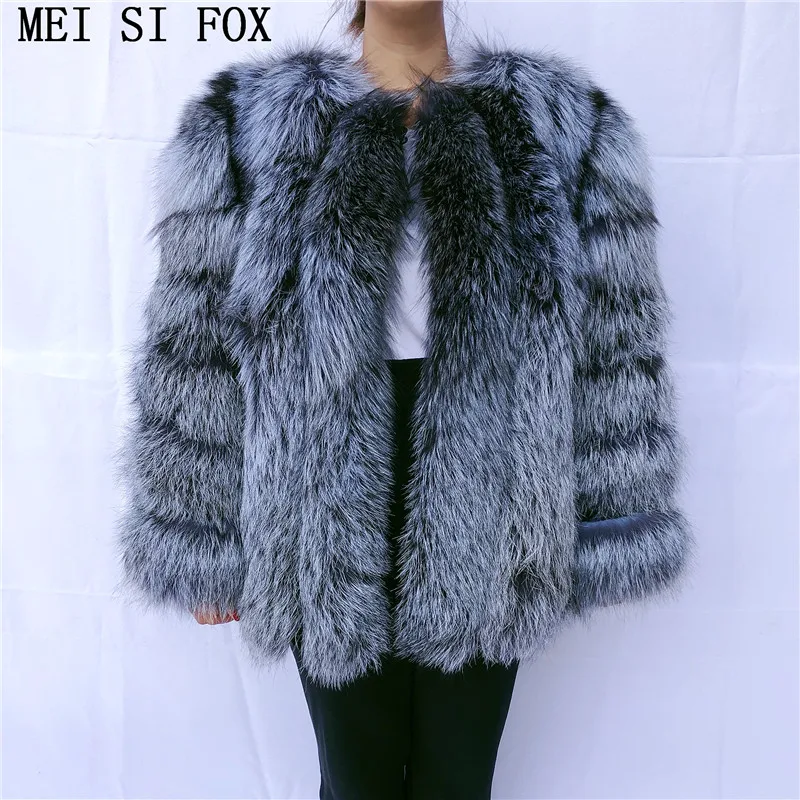 2020 зимние новые женские с вертикальными полосами пальто мехом из натурального