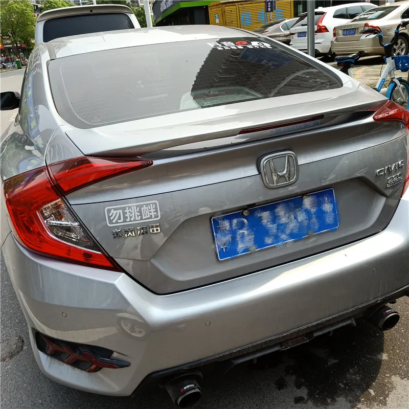Для Honda Civic 2016 2019 спойлер спортивный со светодиодным светильник ABS Материал заднее