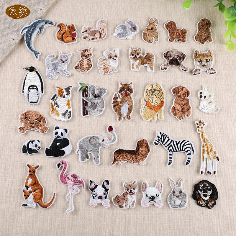 

100pcs/lot Small Animal Embroidery Patches Jacket Jean Backpack Clothing Decoration Accessories Diy Iron Heat Transfer Applique