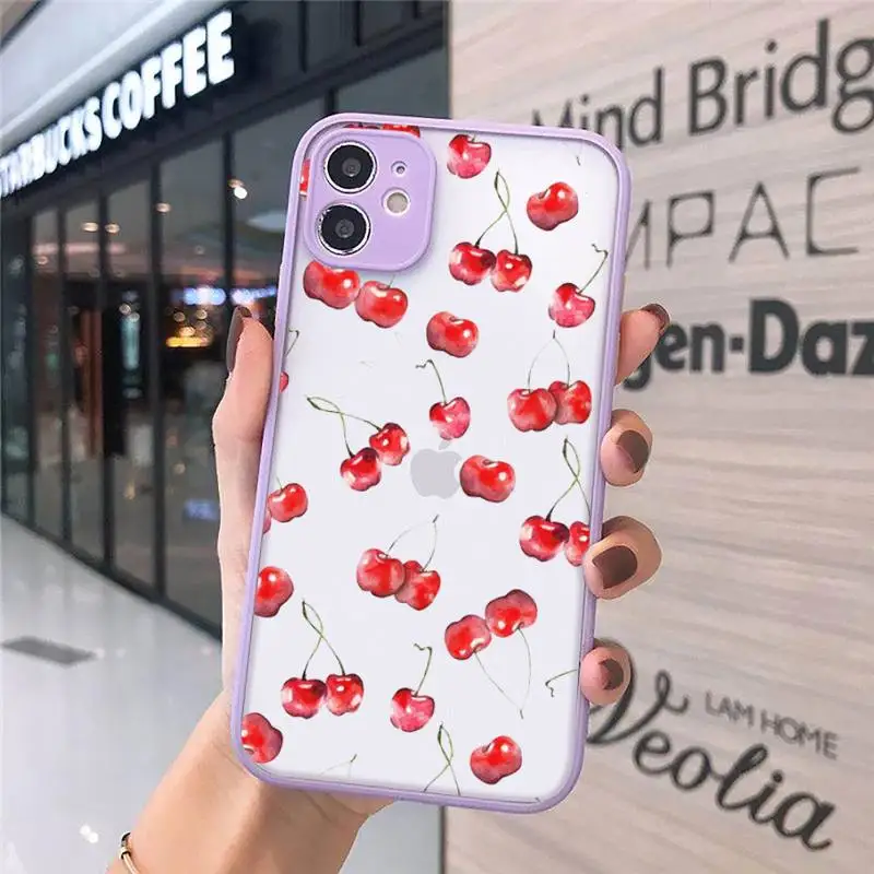 

Summer Fruit Watermelon Lemon Phone Cases matte transparent For iphone 7 8 11 12 plus mini x xs xr pro max luxury shell cover