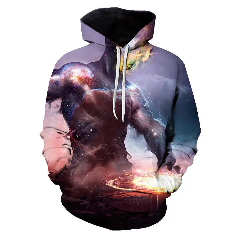 

Hip-hop pattern 3D printed sweater fashion men's galaxy funny printed hooded sweater Harajuku style hoodie men and women autumn
