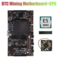 x79 h61 btc miner motherboard lga 2011 support 3060 3070 3080 graphics card with e5 2603 cpurecc 4g ddr3 ramfan