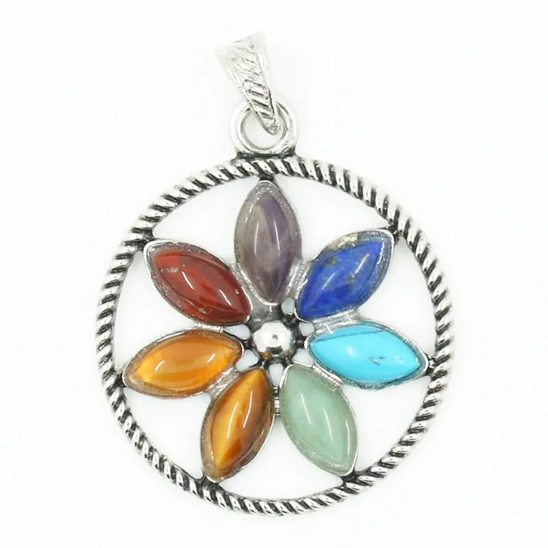 Ожерелье с подвеской из натурального полудрагоценного камня для мужчин и женщин