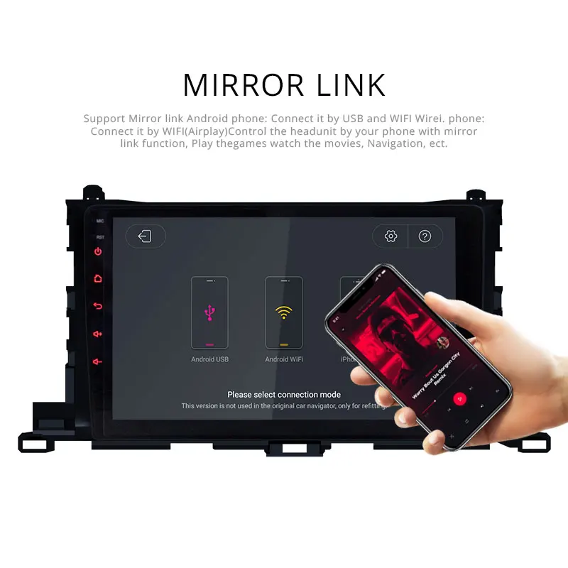 LJHANG 10 1 дюймов Android 9 0 Автомобильный DVD плеер для TOYOTA Highlander 2014 2015 WIFI Мультимедиа Din