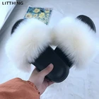 Шлепанцы женские пушистые, искусственный мех, повседневные, сланцы, пикантные, для улицы и дома, на плоской подошве, Прямая поставка